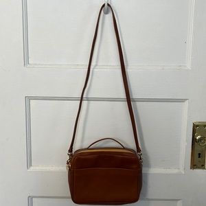 Clare V Mirabel crossbody in brown leather